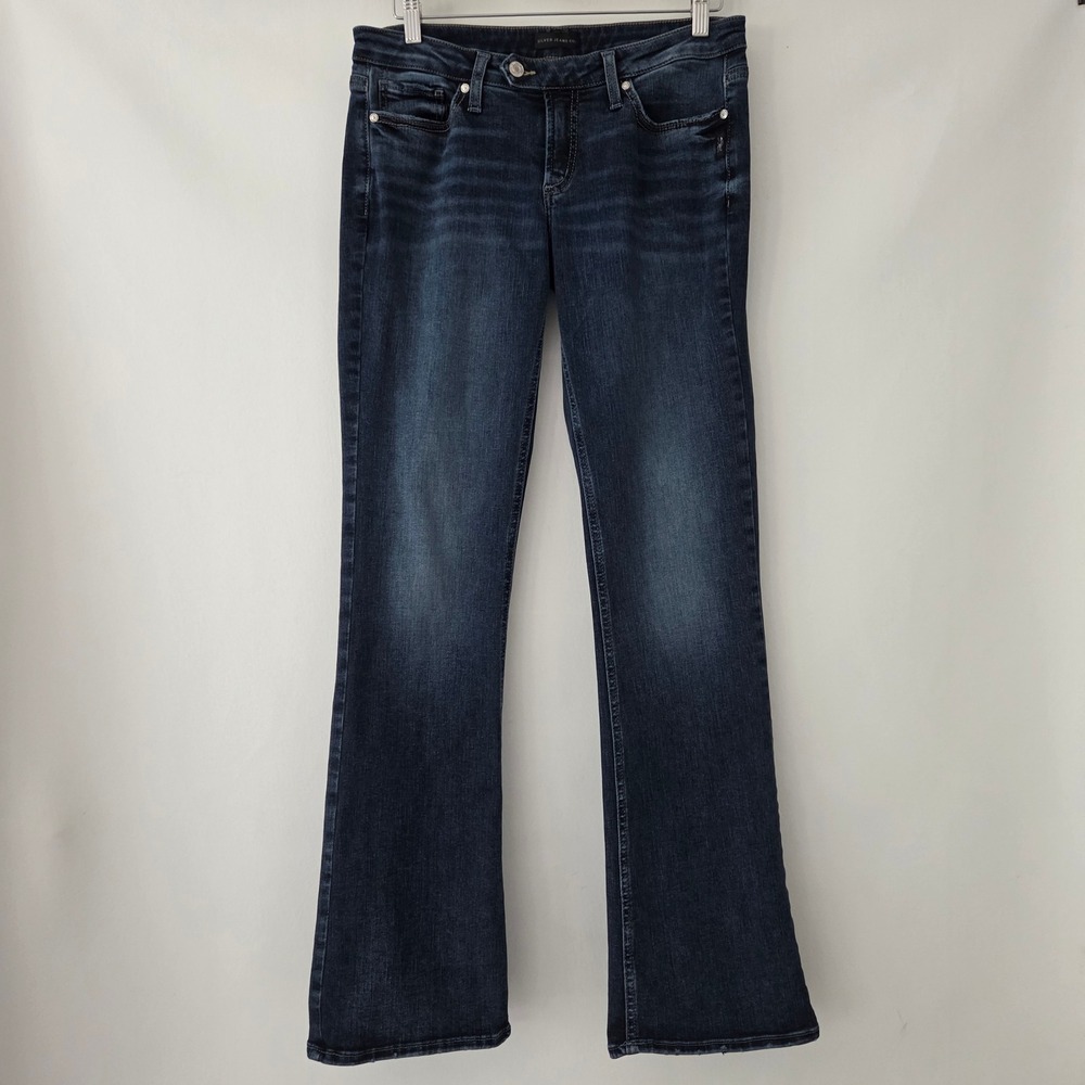 Silver Jeans Tuesday Slim Boot Dark Wash Low Rise Denim Womens W30 L33